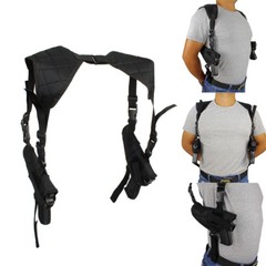 Tactical Double Gun Shoulder Holster Adjustable Horizontal Pistol Holster Pouch
