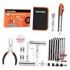 Tire Repair Kit, 38PCS Universal Heavy Duty Car Tool Kit for Fix Punctures,