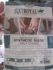 Equiroyal Synthetic Suede Half Chaps – breathable mesh New size is Large