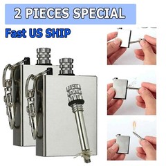 Lighter Flint Magnesium Emergency Fire Starter Camp Survival Refill Waterproof