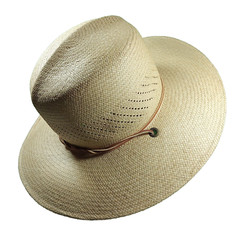 HAT OPTIMA San Francisco CO. UNISEX Panama 21.5″ CIR. STRAP Woven Straw~ SM RARE