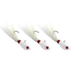 Lot 3pcs Bucktail Jigs Head Fishing Lure Striper Fluke Bass Trout Bait Saltwater