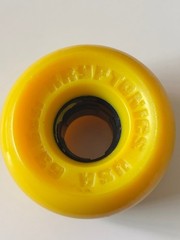 Vintage 80s Kryptonic 63.5csi Double Radius Skateboard wheel (single) in yellow