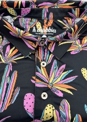 Men’s 2XL CHUBBIES Golf Shirt Desert NEON Cactus Yucca All Over Print