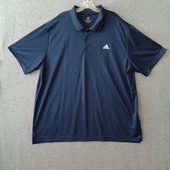 Adidas Shirt Mens 3XB Blue Polo Short Sleeve Activewear Casual Workwear Shirt