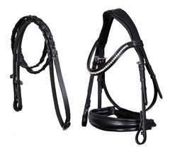 English All-Purpose Pleasure Padded Leather Bridle Reins 803HI02