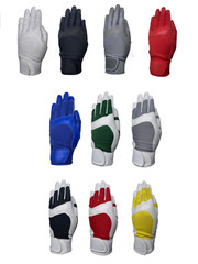 MENS LEATHER BASEBALL/SOFTBALL BATTING GLOVES – Black, white, various colors