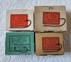 4 Boxes Vintage Mustad & Son Hooks. 3 Sproat , 1 Aberdeen, Mfg. In Oslo Norway