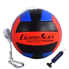 Tetherball Ball and Rope Set- Tetherball Ball with Rope and Carabineer Hoop,