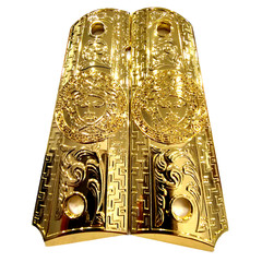 Colt KIMBER SPRINGFIELD 1911 Custom Grips Gold plated 1911 full size grips