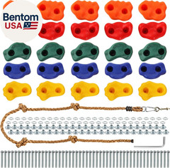 25 Packs Rock Climbing Holds, Indoor & Outdoor Rock Wall Climbing Kit, Multi-Col
