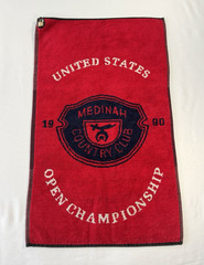 VTG 1990 US Open Medinah Country Club Golf Towel Sir Christopher Hatton (flawed)