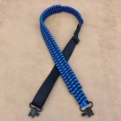 Royal Blue & Black Handmade Adjustable Paracord Gun Sling Rifle Shotgun USA 🇺🇸
