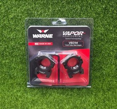 Warne Vapor Horizontal Split 1″ Medium Rings, 0 MOA, Fixed, Matte Black – V601M