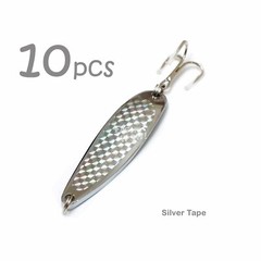10pcs 3/4oz 1oz 2oz 3oz 5oz 7oz 9oz Silver Fishing Spoons Treble Hook Lure lot