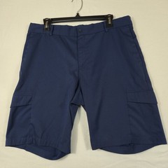 Nike Dri-Fit Golf Shorts Mens 34 Blue Standard Fit Swoosh Mid Rise Performance