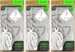 (3) Googan Squad 1/2 Oz. White Hummer Buzz Baits Buzzbaits Brand New In Pack