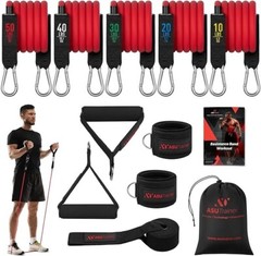 Resistance Bands with Handles, 5 Exercise Bands, 10–50 lbs, Exercise Equipment