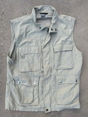 Columbia Mens Titanium Fishing Vest Khaki Beige Multiple Pockets Large L Fish