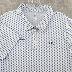 Rhoback Polo Shirt Women XL White Blue Higginbotham Performance Short Sleeve