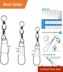 Corrosion-Resistant 100 PCS Fishing Snap Connectors for Smooth Trolling Action
