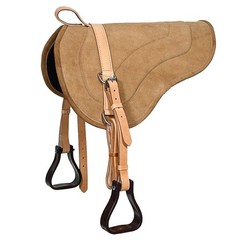 C-P210 Hilason Natural Horsemanship Leather Bareback Western Treeless Saddle Pad
