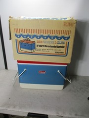 1976 Coleman Red White & Blue Bicentennial Cooler/Ice Chest W/Orig Box