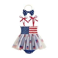 Baby Girl 4th Of July Outfit Newborn American Flag 3-6 Months American Flag Red