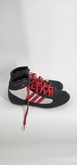 Adidas Wrestling Shoes Black/White/Red High Top Lace-Up Grappling training sz 8
