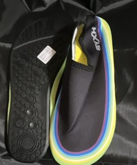 XTRX adult Unisex Water Sports Shoes Black Slip-On with Rainbow Trim