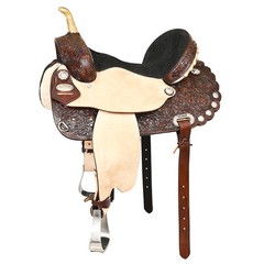 15″ Western Horse Saddle American Leather Treeless Trail Barrel Hilason