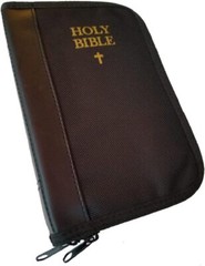 Faux Leather and Canvas Lockable Bible-Themed Case for Compact and Subcompacts