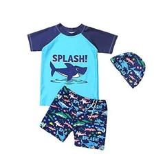 Toddler Boy 3-Piece Swimwear Set Baby Boy Swimsuit 18-24 Months Colorful Shark