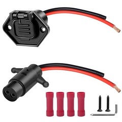 Trolling Motor Plug Receptacle Set 2 Prong Marine Electrical Power Parts Set