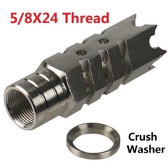 5/8X24 5/8-24 TPI Stainles Steel Shark Muzzle Brake F .308 .300 Blackout,7,62MM