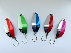 Little Cleo Style Spoon 3/8 oz. -Steelhead/Salmon/Trout (Multicolor) (5 Pcs.)