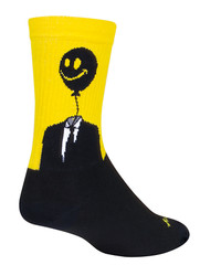 Socks – SockGuy – Happy Black/Yellow L/XL 6″ Crew Cycling/Running NEW