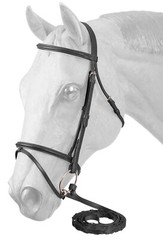 English Bridle – Laced Reins – Padded Flash Noseband – Black or Brown Leather