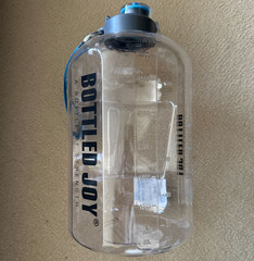 BOTTLED JOY 1 Gallon Clear BPA-Free Water Bottle Flip Lock Lid Carrying Strap