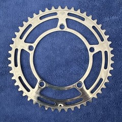 VINTAGE STRONGLIGHT ALLOY CHAINRING 122 BCD X 49T SIL NEW W/O PKG