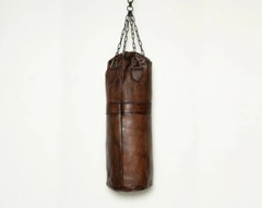 Brown Vintage Retro Unfilled Punching Bag Goat Leather boxing bag Boxing MMA