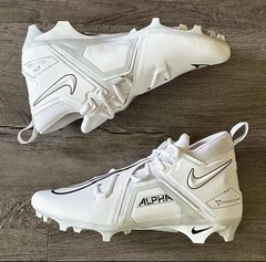 Nike Alpha Menace Pro 3 Mid Football Cleats CT6649-109 White/Grey White Black