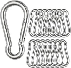 10/100 Pcs Carabiner Clips 2.36″ Zinc D ring Hook Lock M6 60mm Galvanized Steel