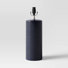 Linen Textured Ceramic Large Lamp Base Dark Blue – Threshold