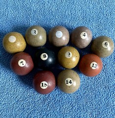 Antique Vintage Bakelite Solid Color Pool Billiards Ball Set USA