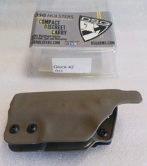 DSG Arms Holster Glock 42 RIGHT Hand Tan Kydex. (R2-B)