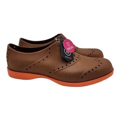 Biion Slip On Unisex Men’s Size 8 Women’s Size 10 Brown Rubber Golf Shoes NEW