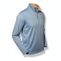 Peter Millar Crown Sport Mens XXL 1/4 Zip Pullover Blue Performance Golf Shirt