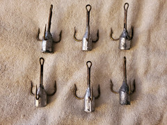 Large Weighted Treble Hooks For Snagging x Lot of 7 varies From 1.5 to 2.3 Ounce