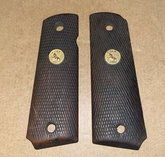 Colt 1911 FULL Size .45ACP Walnut Grips Government Model Gold Medallion